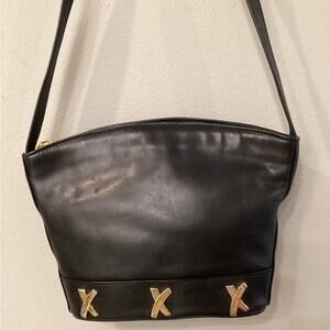 Paloma Picasso Vintage Black Shoulder Bag Pocketbook Purse Preloved